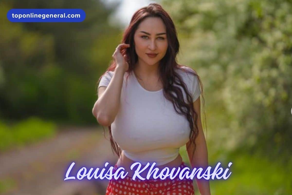 Louisa Khovanski standing outdoors, embodying style and grace, Ukrainian model and photographer.